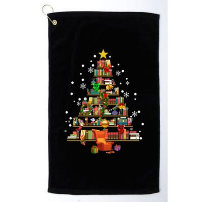 Christmas Tree Made Of Books Book Tree Bookworm Christmas Great Gift Platinum Collection Golf Towel