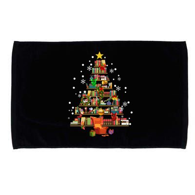 Christmas Tree Made Of Books Book Tree Bookworm Christmas Great Gift Microfiber Hand Towel