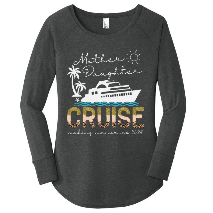 Cruise Trip Mother Daughter Cruise Ship Trip Leopard 2024 Women's Perfect Tri Tunic Long Sleeve Shirt