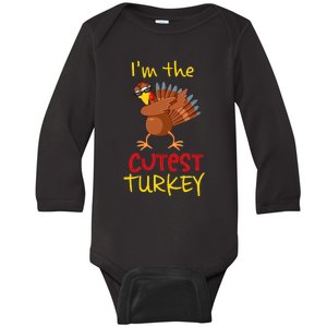 Cutest Turkey Matching Family Group Thanksgiving Party Baby Long Sleeve Bodysuit