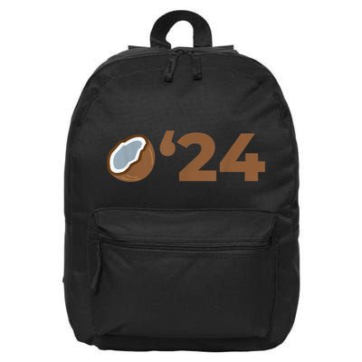 Coconut Tree Meme Patriotic Kamala Statement Usa Democrat 16 in Basic Backpack