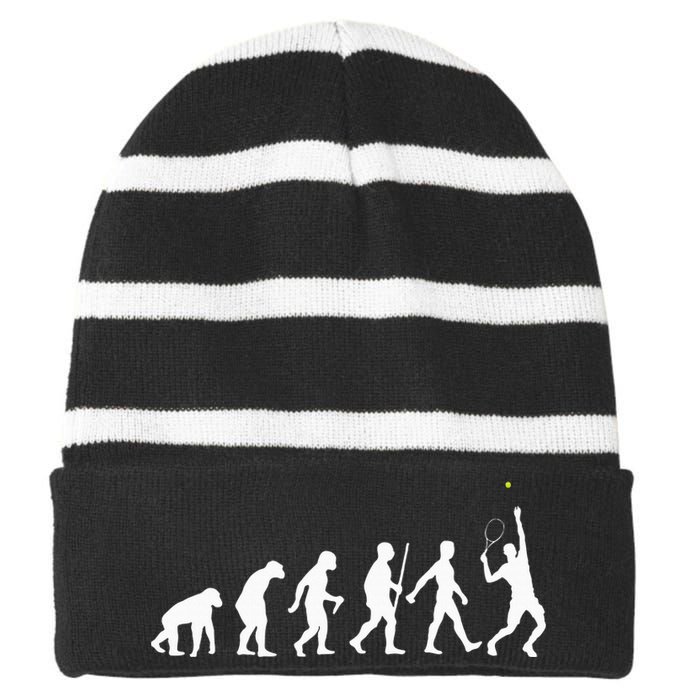 Cool Tennis Novelty For Women Tennis Lover Tennis Player Striped Beanie with Solid Band