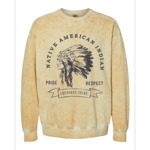 Cherokee Tribe Native American Indian Pride Respect Colorblast Crewneck Sweatshirt