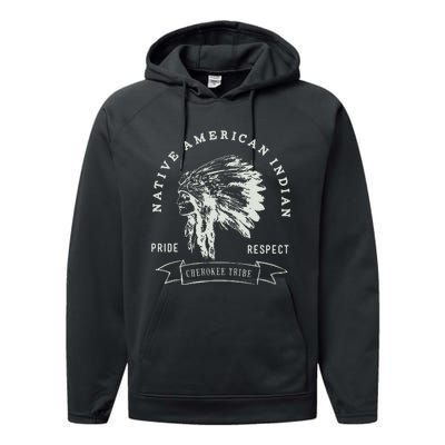 Cherokee Tribe Native American Indian Pride Respect Design Performance Fleece Hoodie