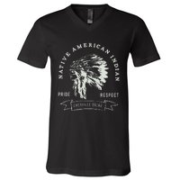 Cherokee Tribe Native American Indian Pride Respect Design V-Neck T-Shirt