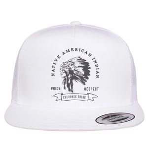 Cherokee Tribe Native American Indian Pride Respect Print Flat Bill Trucker Hat