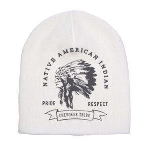 Cherokee Tribe Native American Indian Pride Respect Print Short Acrylic Beanie