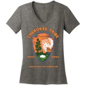 Cherokee Tribe Native American Indian Pride Respect Honor Women's V-Neck T-Shirt