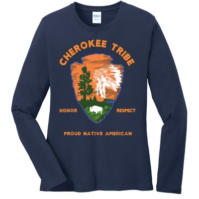 Cherokee Tribe Native American Indian Pride Respect Honor Ladies Long Sleeve Shirt