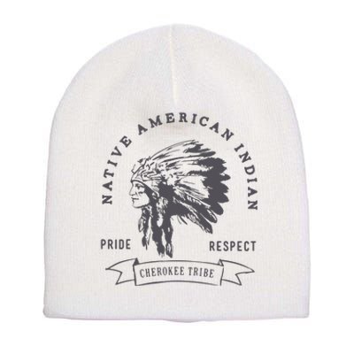 Cherokee Tribe Native American Indian Pride Respect Print Short Acrylic Beanie