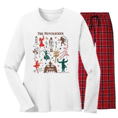 Christmas The Nutcracker Ballet Sugar Plum Fairy Women's Long Sleeve Flannel Pajama Set 