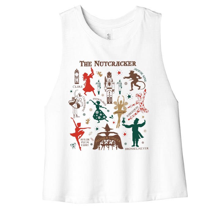 Christmas The Nutcracker Ballet Sugar Plum Fairy Women's Racerback Cropped Tank