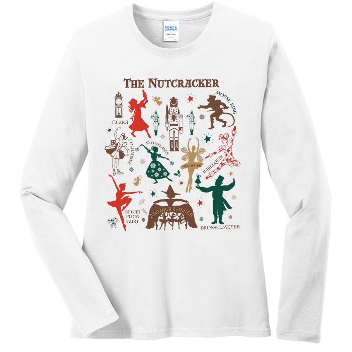 Christmas The Nutcracker Ballet Sugar Plum Fairy Ladies Long Sleeve Shirt