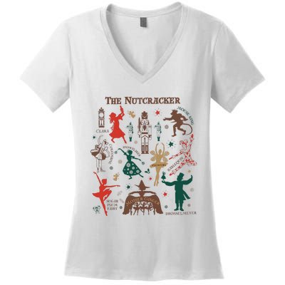 Christmas The Nutcracker Ballet Sugar Plum Fairy Women's V-Neck T-Shirt