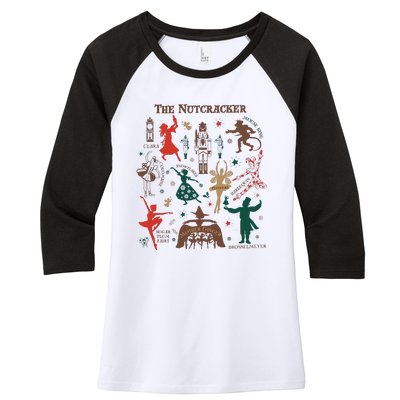 Christmas The Nutcracker Ballet Sugar Plum Fairy Women's Tri-Blend 3/4-Sleeve Raglan Shirt