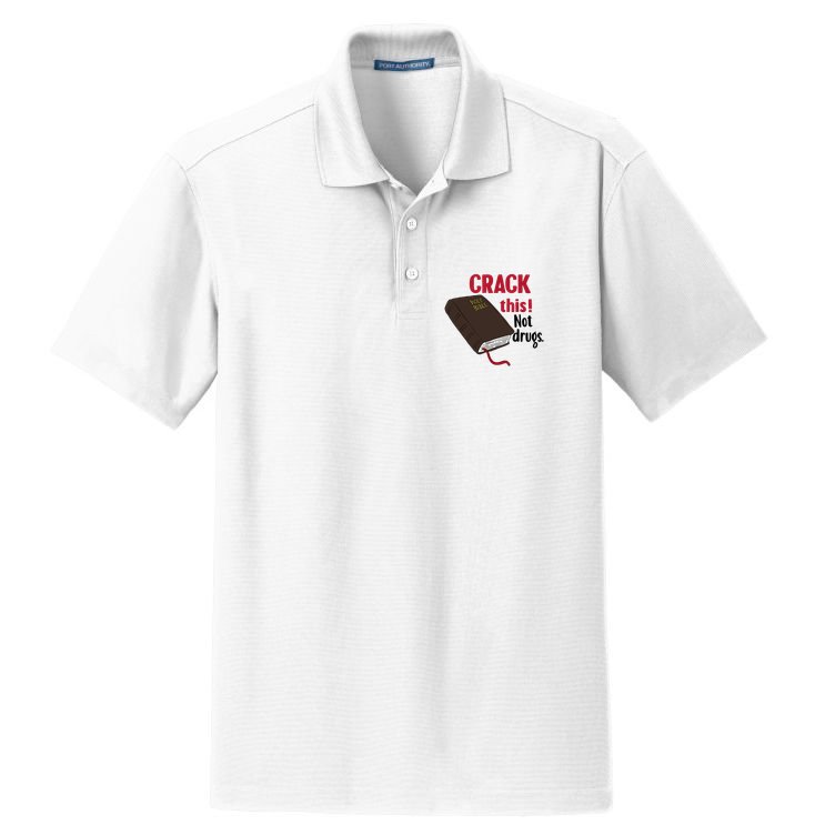 Crack This Not Drugs Holy Bible Christian God Dry Zone Grid Polo