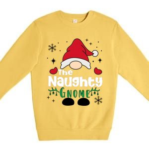 Christmas The Naughty Gnome Funny Family Matching Holiday Season Premium Crewneck Sweatshirt