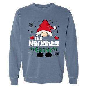 Christmas The Naughty Gnome Funny Family Matching Holiday Season Garment-Dyed Sweatshirt