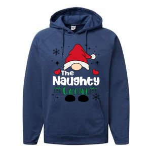 Christmas The Naughty Gnome Funny Family Matching Holiday Season Performance Fleece Hoodie