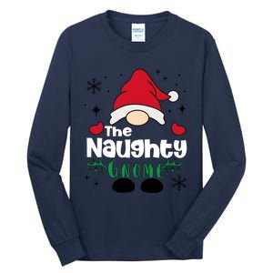 Christmas The Naughty Gnome Funny Family Matching Holiday Season Tall Long Sleeve T-Shirt