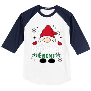 Christmas The Naughty Gnome Funny Family Matching Holiday Season Baseball Sleeve Shirt