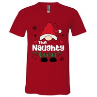 Christmas The Naughty Gnome Funny Family Matching Holiday Season V-Neck T-Shirt