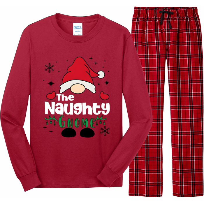 Christmas The Naughty Gnome Funny Family Matching Holiday Season Long Sleeve Pajama Set