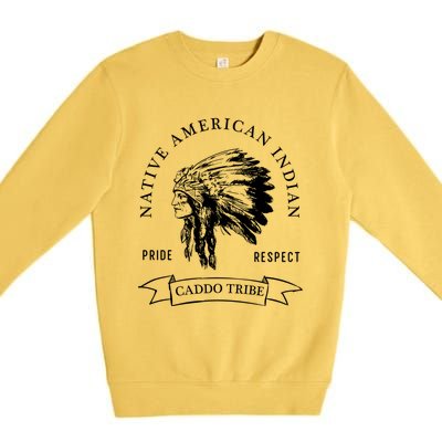 Caddo Tribe Native American Indian Pride Respect Vintage Funny Gift Premium Crewneck Sweatshirt