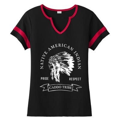 Caddo Tribe Native American Indian Pride Respect Vintage Funny Gift Ladies Halftime Notch Neck Tee