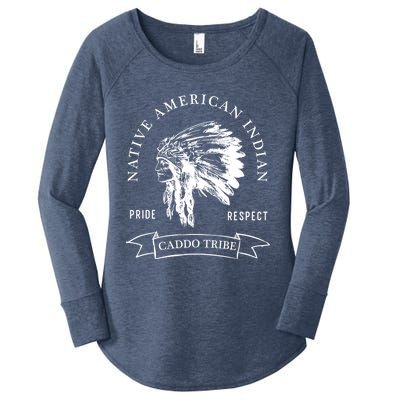 Caddo Tribe Native American Indian Pride Respect Vintage Funny Gift Women's Perfect Tri Tunic Long Sleeve Shirt