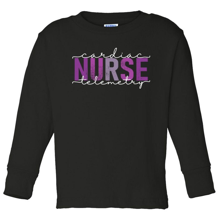 Cardiac Telemetry Nurse Practitioner Heart Nursing Pcu Nurse Toddler Long Sleeve Shirt