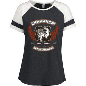 Chakankni Tribe Native American Indian Pride Respect Gift Enza Ladies Jersey Colorblock Tee