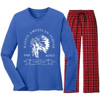 Chetco Tribe Native American Indian Pride Respect Vintage Great Gift Women's Long Sleeve Flannel Pajama Set 