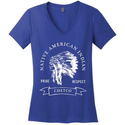 Chetco Tribe Native American Indian Pride Respect Vintage Great Gift Women's V-Neck T-Shirt