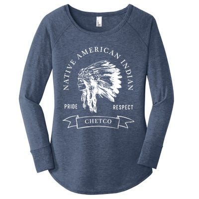 Chetco Tribe Native American Indian Pride Respect Vintage Great Gift Women's Perfect Tri Tunic Long Sleeve Shirt