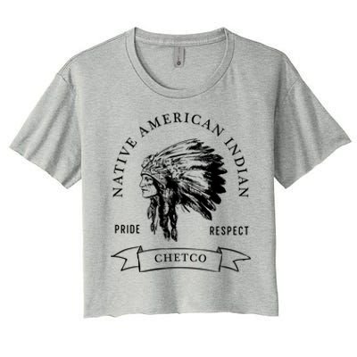 Chetco Tribe Native American Indian Pride Respect Vintage Great Gift Women's Crop Top Tee