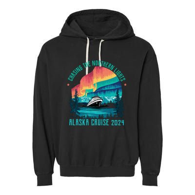 Chasing The Northern Lights Alaska Cruise 2024 Adventure Garment-Dyed Fleece Hoodie