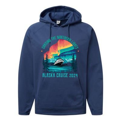 Chasing The Northern Lights Alaska Cruise 2024 Adventure Performance Fleece Hoodie