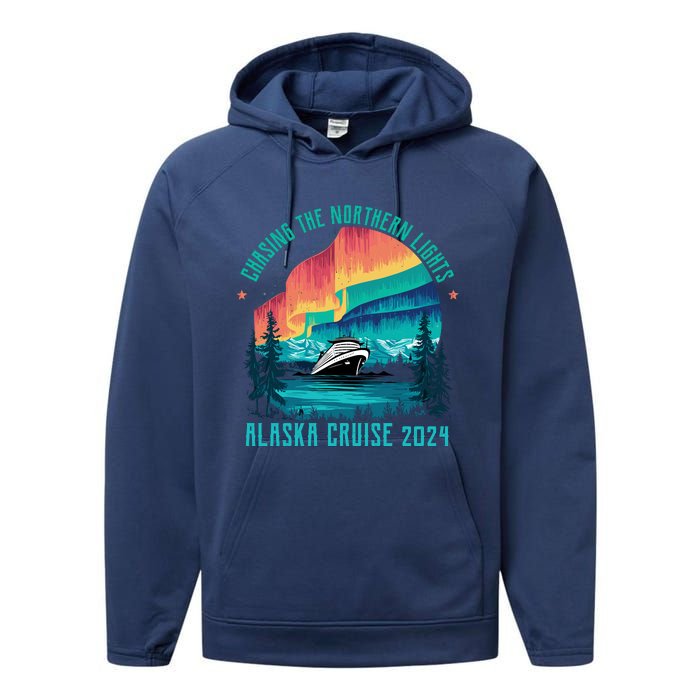 Chasing The Northern Lights Alaska Cruise 2024 Adventure Performance Fleece Hoodie