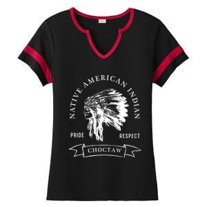 Choctaw Tribe Native American Indian Pride Respect Darker Gift Ladies Halftime Notch Neck Tee