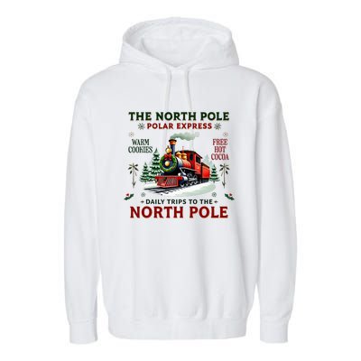 Christmas The North Pole P.O.L.A.R E.X.P.R.E.S.S The North Pole Xmas Garment-Dyed Fleece Hoodie