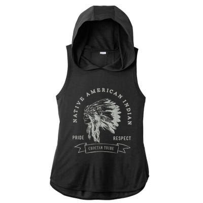 Choctaw Tribe Native American Indian Pride Respect Ladies PosiCharge Tri-Blend Wicking Draft Hoodie Tank