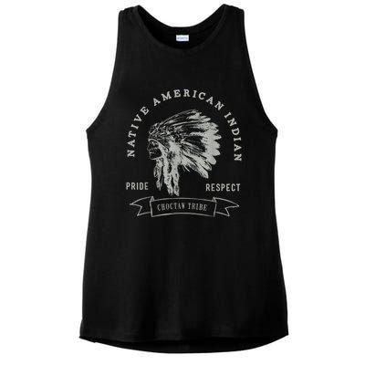 Choctaw Tribe Native American Indian Pride Respect Ladies PosiCharge Tri-Blend Wicking Tank