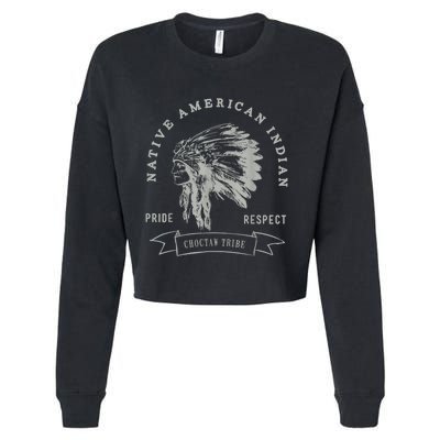 Choctaw Tribe Native American Indian Pride Respect Cropped Pullover Crew