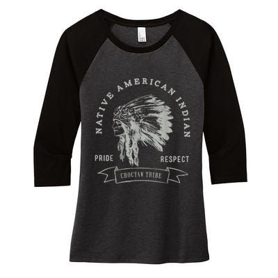 Choctaw Tribe Native American Indian Pride Respect Women's Tri-Blend 3/4-Sleeve Raglan Shirt