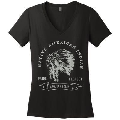 Choctaw Tribe Native American Indian Pride Respect Women's V-Neck T-Shirt