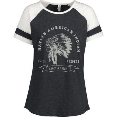 Choctaw Tribe Native American Indian Pride Respect Enza Ladies Jersey Colorblock Tee