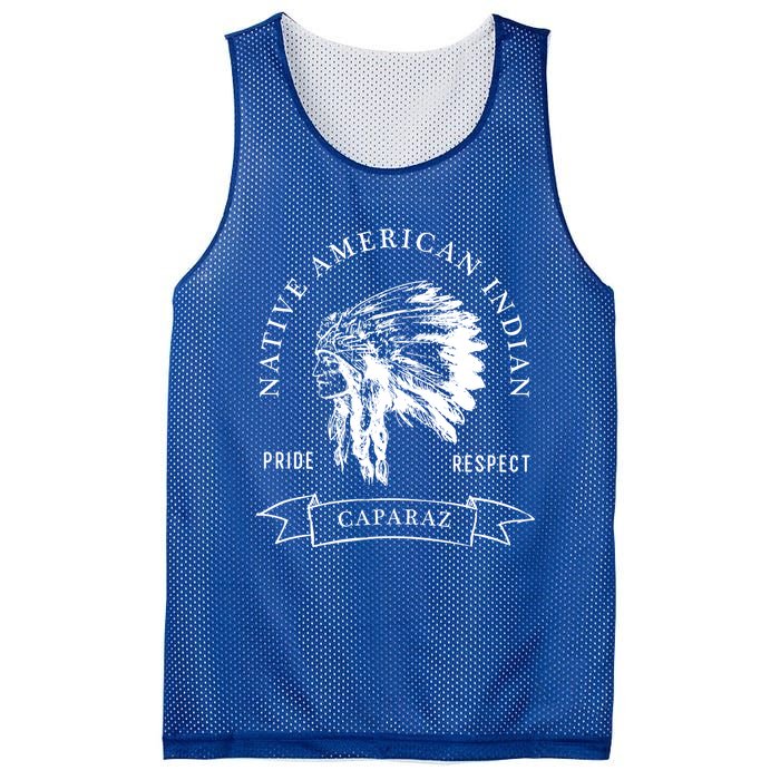 Caparaz Tribe Native American Indian Pride Respect Darker Great Gift Mesh Reversible Basketball Jersey Tank