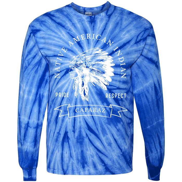 Caparaz Tribe Native American Indian Pride Respect Darker Great Gift Tie-Dye Long Sleeve Shirt