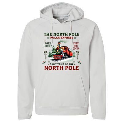 Christmas The North Pole Express The North Pole Xmas Performance Fleece Hoodie